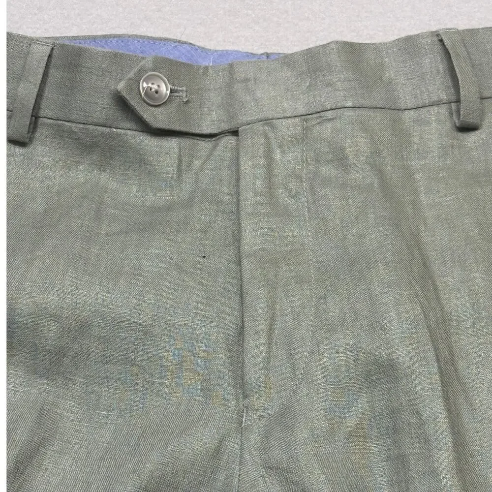 Tommy Hilfiger Modern Fit Linen Men's Suit Pants Sage, 34x30 $125